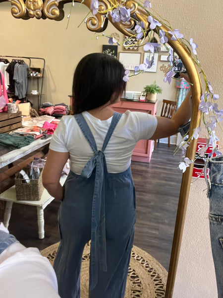 Washed Cotton Straps Overalls