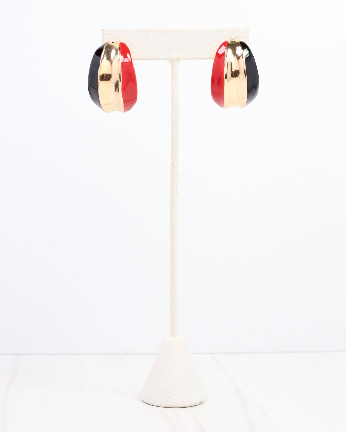 Penney Hoop Earring Red Black