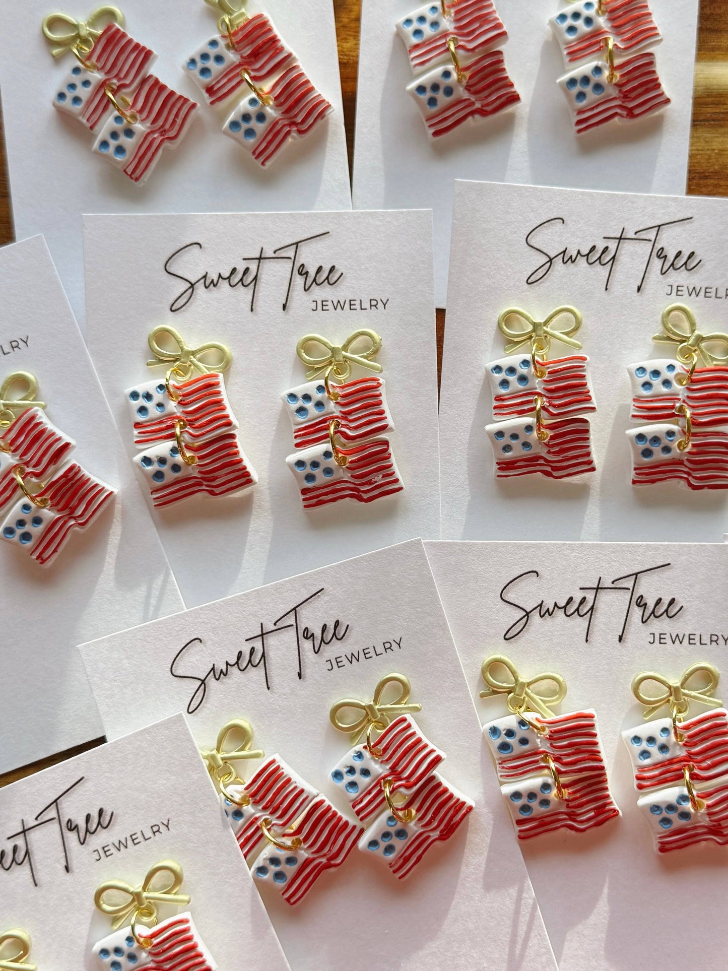 Sweet Liberty Flag Bow Earrings