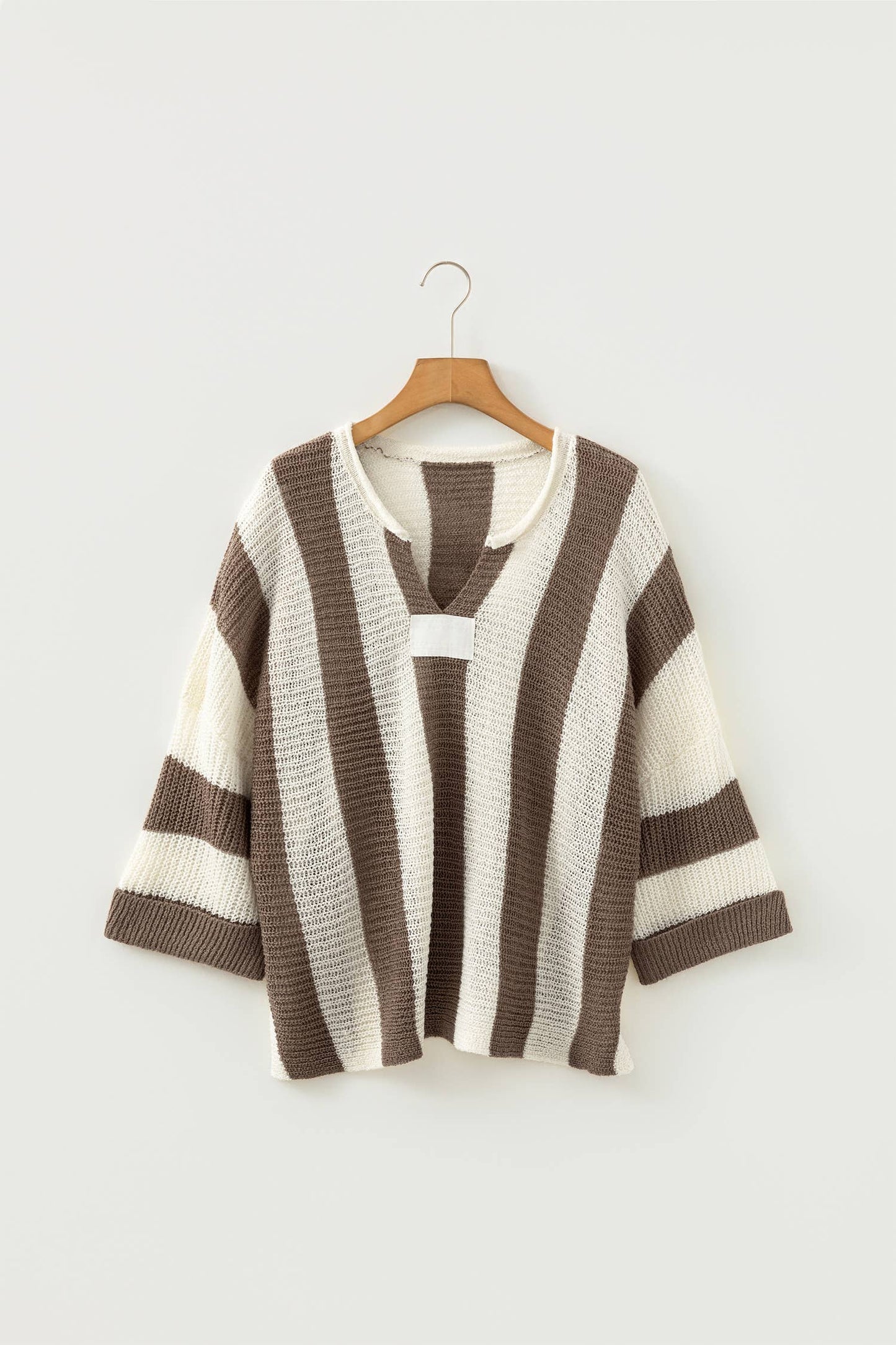 Casual Stripe Bracelet Sleeve Top: Red