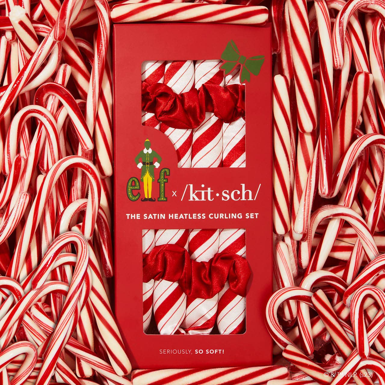 Elf x Kitsch Satin Heatless Set - Candy Cane