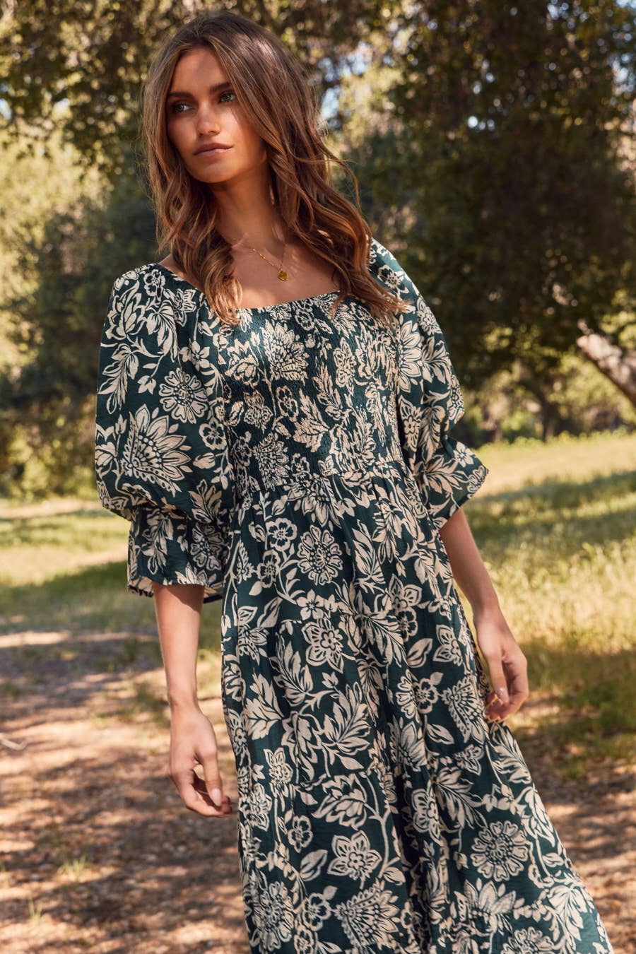 Floral Printed Midi Dress