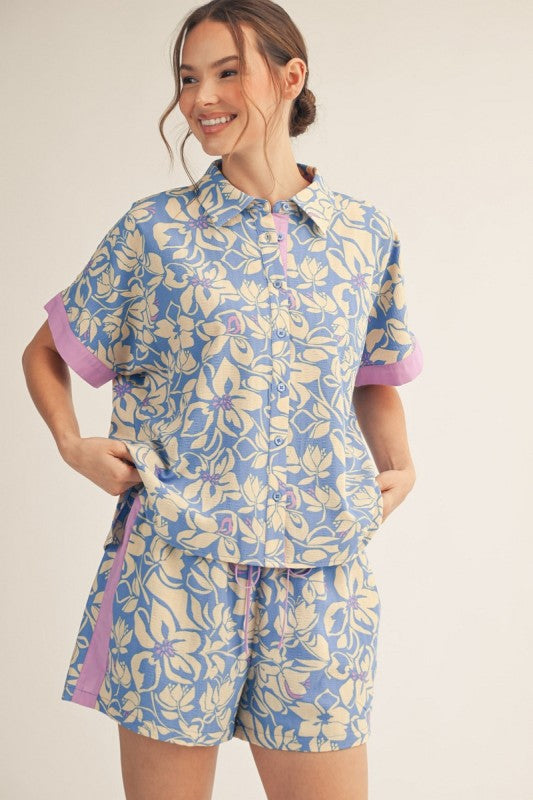 Tropical Floral Top & Shorts Set