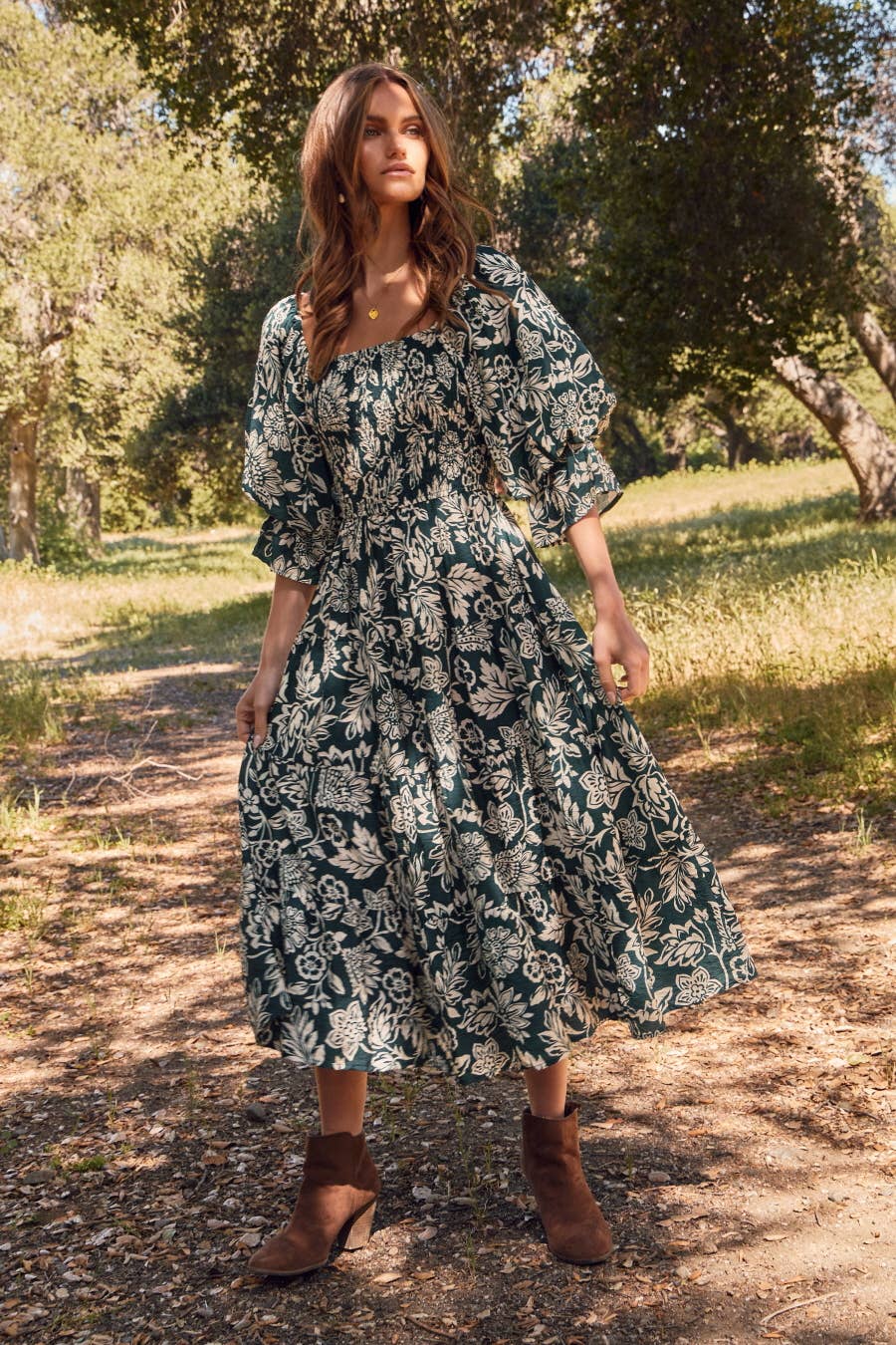 Floral Printed Midi Dress