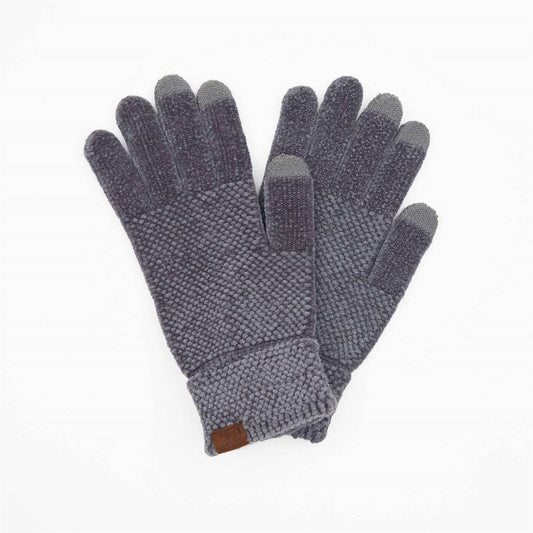 CC Chenille Touchscreen Glove ( G-9016 ): Light Melange Grey