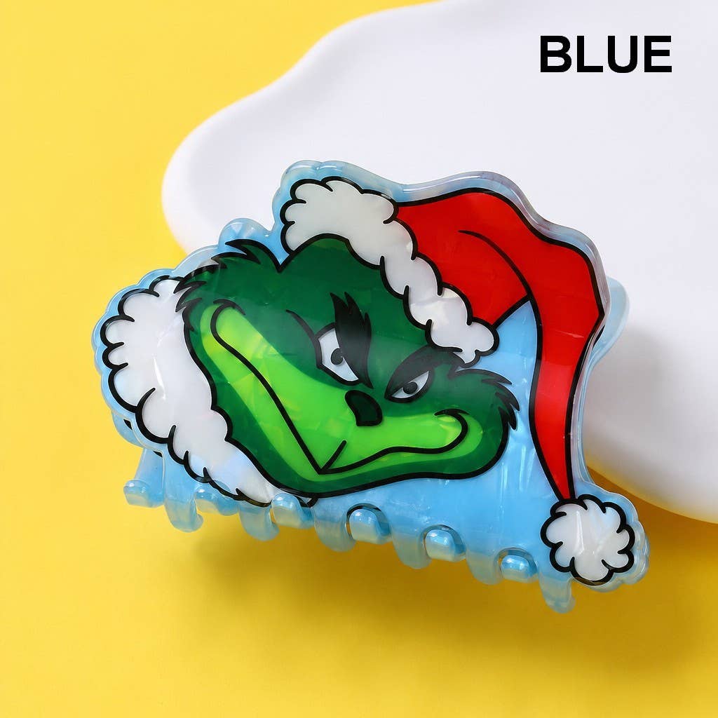 Holiday Christmas Grinch Theme Hair Claw Clip |GREEN