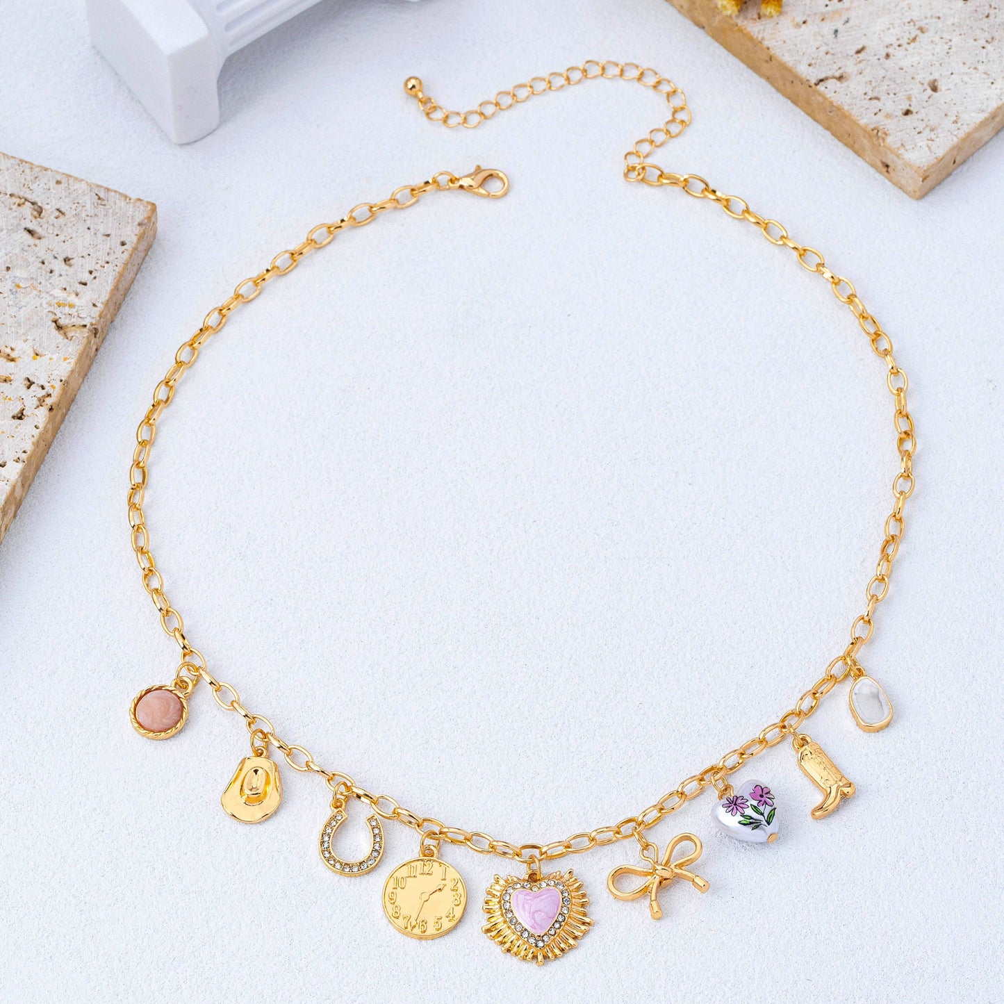 Pink Heart & Western Charm :GOLD