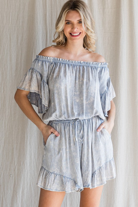 Wasing On/Off Ruffle Romper