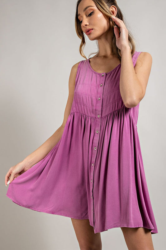 Pink Wash Button Down Dress