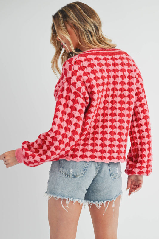 Fantasia Cardigan: Pink/Red