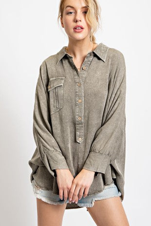 Washed Dolman Sleeve Top