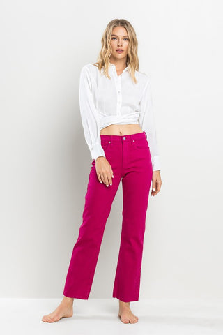 High Rise Straight w/raw cut hem