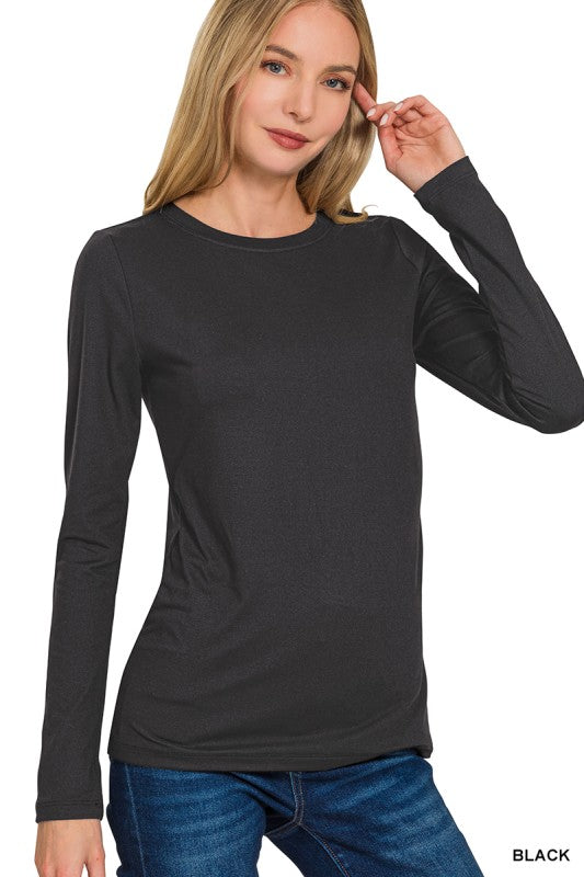 Brushed Microfiber Long Sleeve Tee