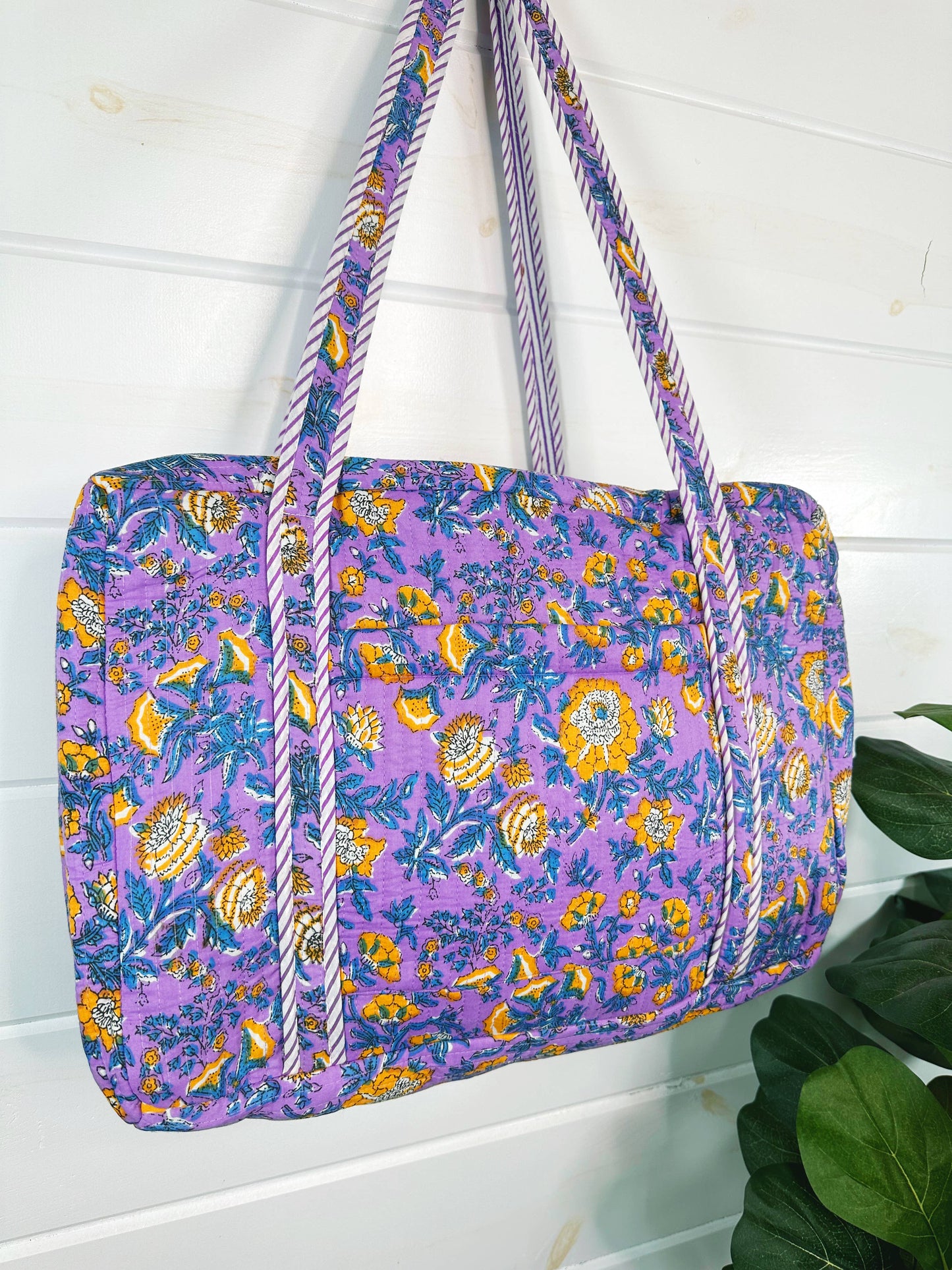 Quilted Duffle Bags | Block Print | Weekender Bag | Floral