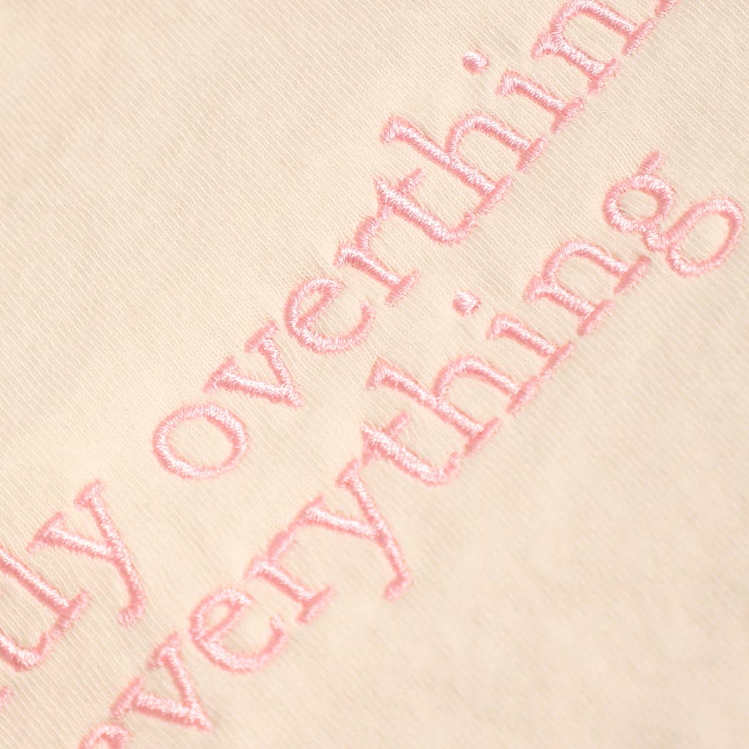 Currently Overthinking Everything Embroidery Garment Tee: IVORY