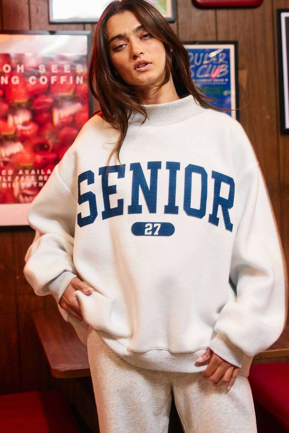 SENIOR27 | 'SENIOR' Reversible Mock-Neck Sweatshirt
