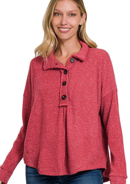 Mélange Hacci Collared Button Sweater