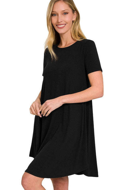 Simple Hem-A-Line Dress