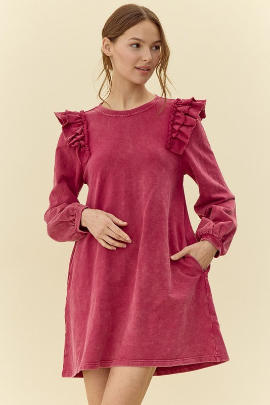 Solid Cotton Dress w/Pockets
