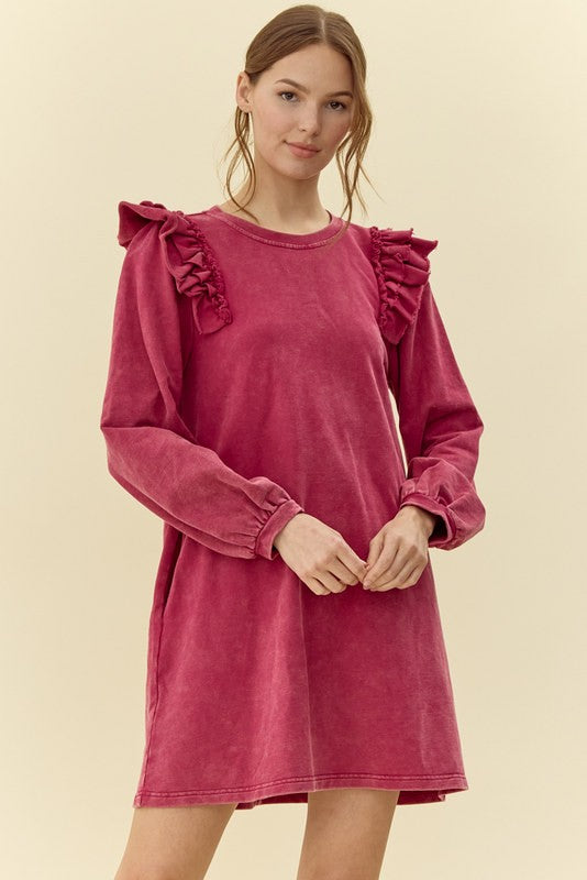 Solid Cotton Dress w/Pockets