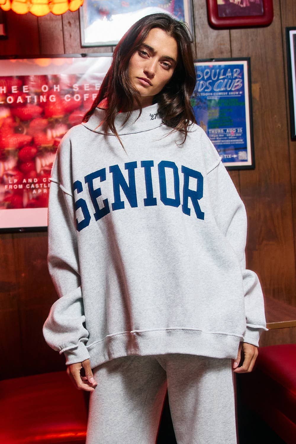 SENIOR27 | 'SENIOR' Reversible Mock-Neck Sweatshirt