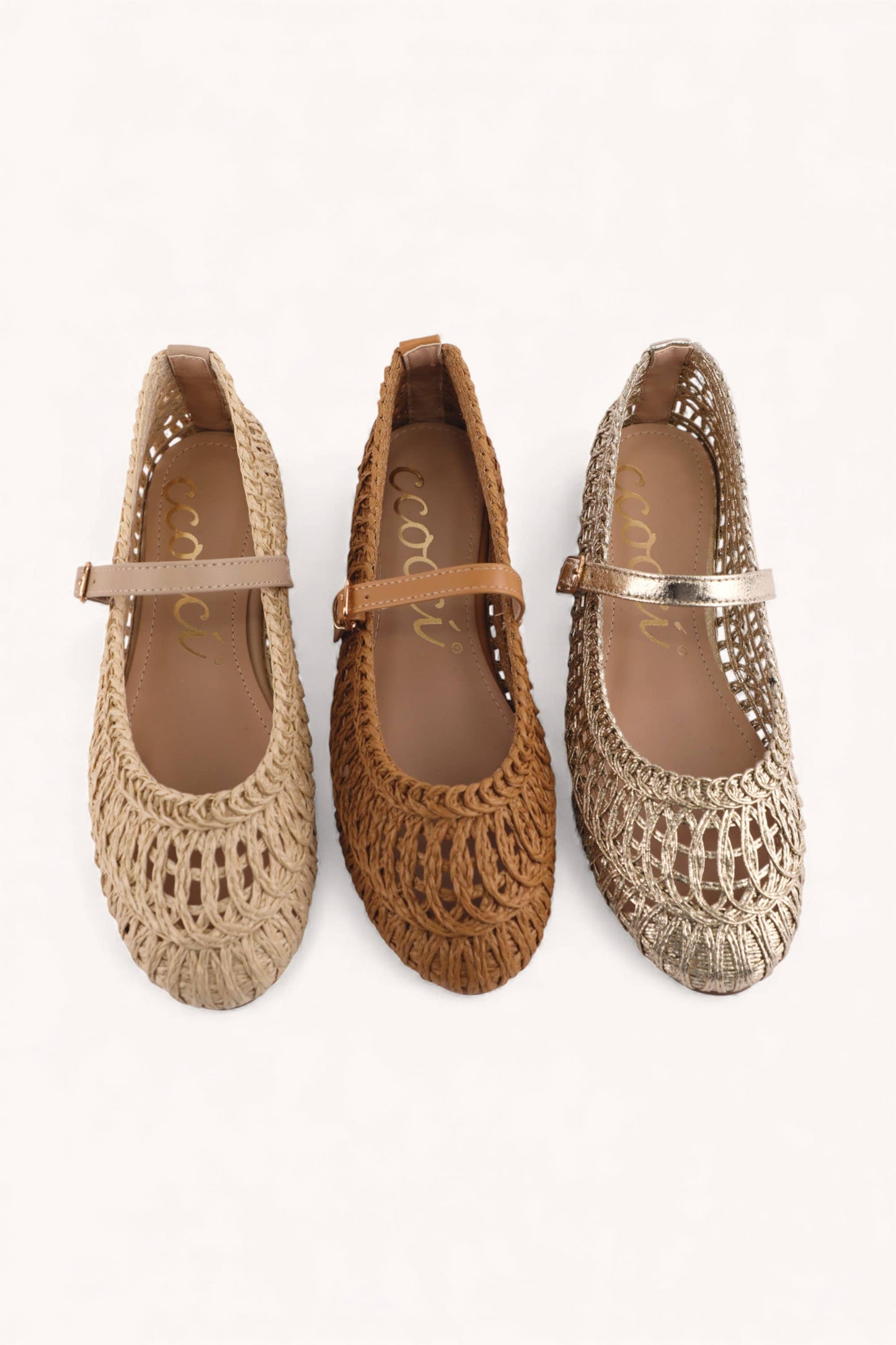 SUSAN WOVEN DESIGNED MARY JANE FLAT: NATURAL