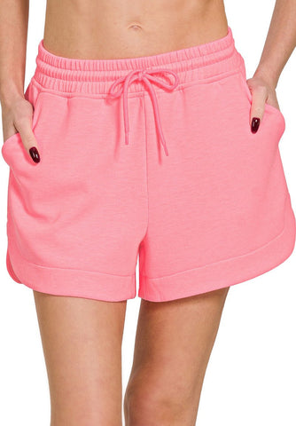 Scuba Elastic Waist Shorts