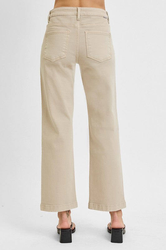 Tummy Control Mid Rise Ankle Straight Jeans