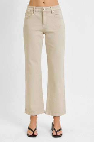 Tummy Control Mid Rise Ankle Straight Jeans