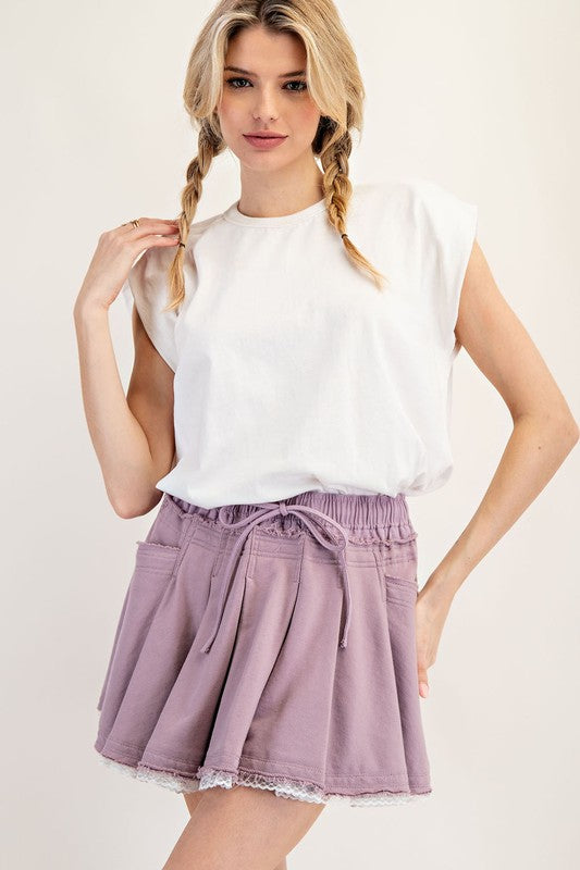 Mineral Washed Two Toned Mini Dress