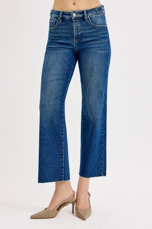 Tummy Control Crop Wide Adjustable Waist Jeans