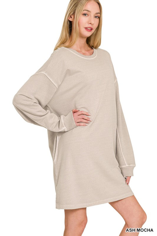 Oversized French Terry Tunic Dress