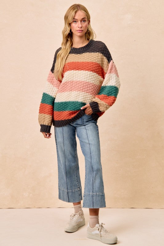Stripes Color Block Chucky Sweater