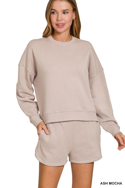 Fleece Sweatshirt & Shorts Set
