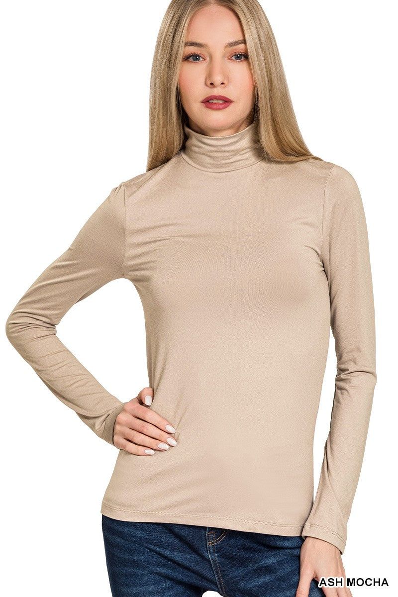 Microfiber Mock Neck Top