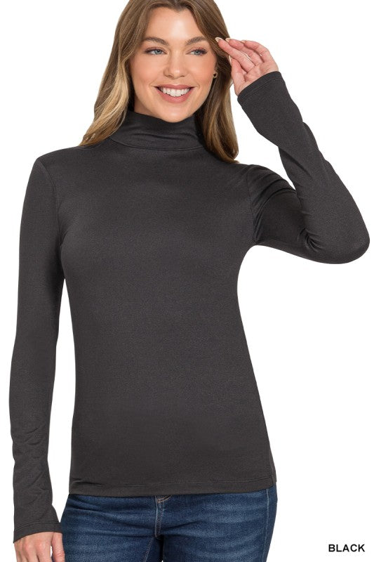Microfiber Mock Neck Top