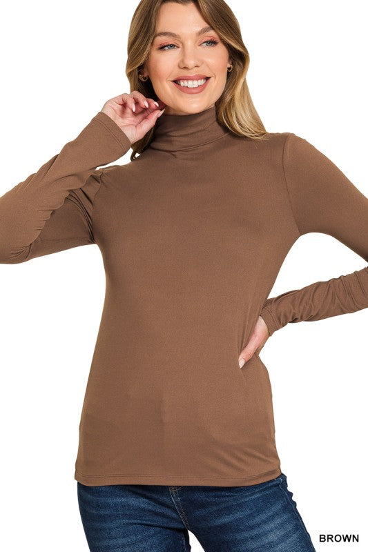 Microfiber Mock Neck Top