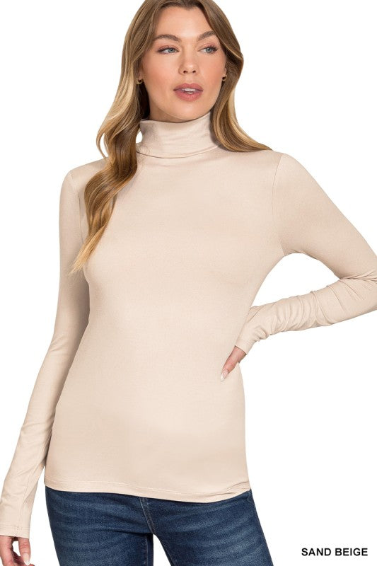 Microfiber Mock Neck Top
