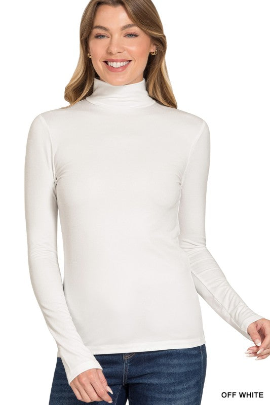 Microfiber Mock Neck Top