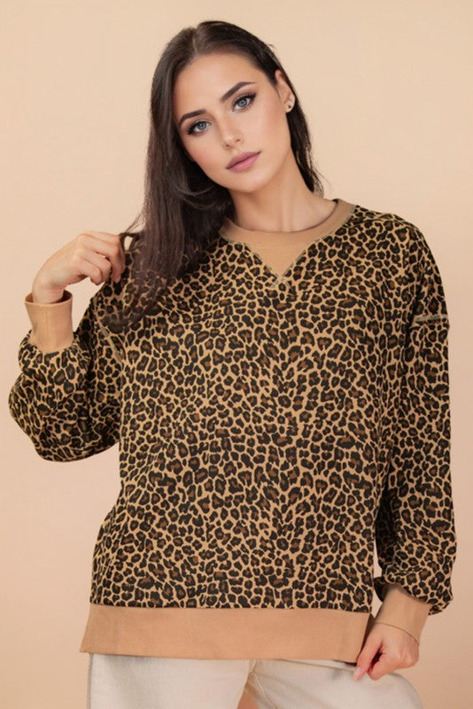 Leopard Knit Top