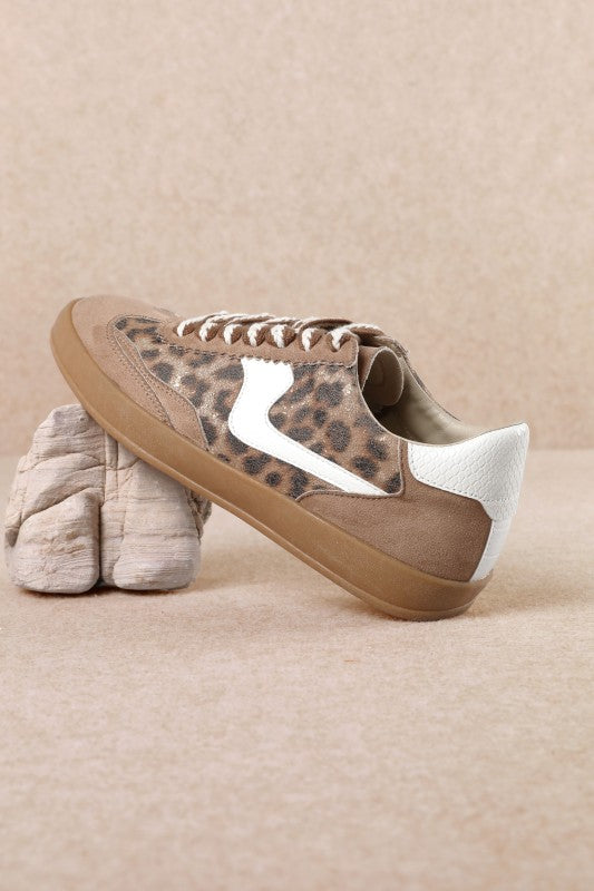 Destiny-Textured Platform Lace-up Trainers(Leopard)