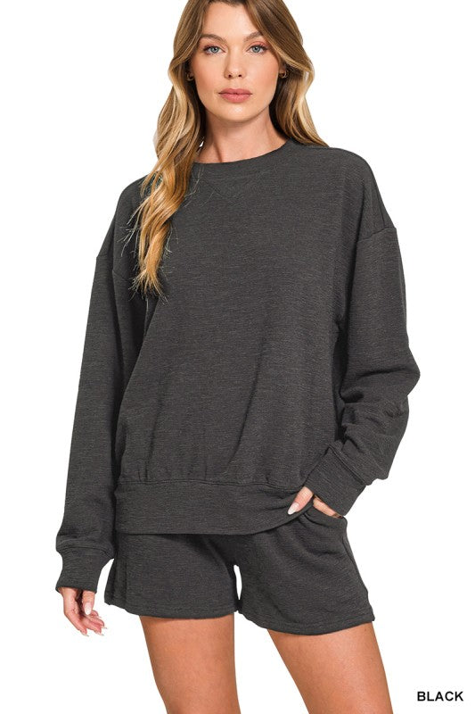 Slub Pullover & Shorts 2pc Set