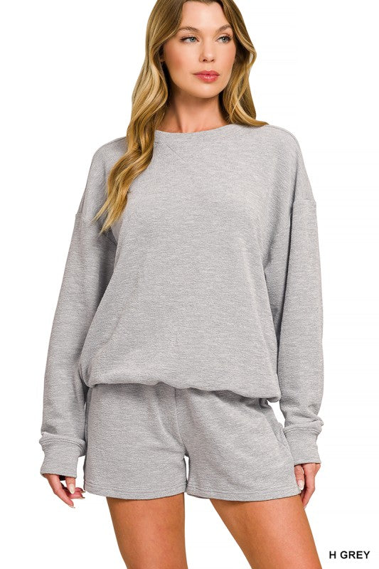 Slub Pullover & Shorts 2pc Set