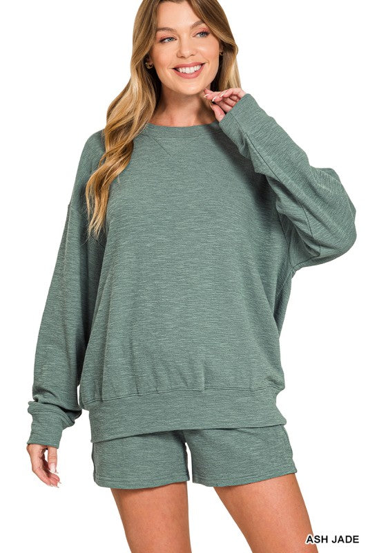 Slub Pullover & Shorts 2pc Set