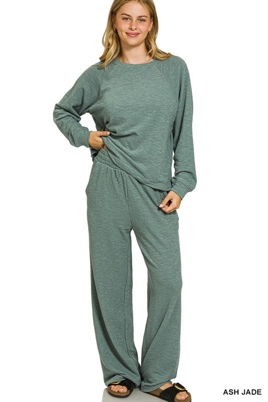 Slub Long Sleeve Top & Pants Set