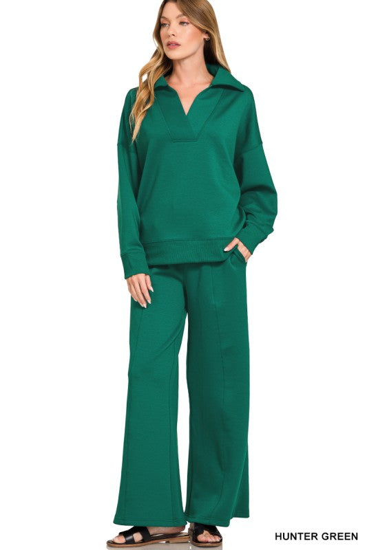 Scuba Collared Pullover & Pants Set