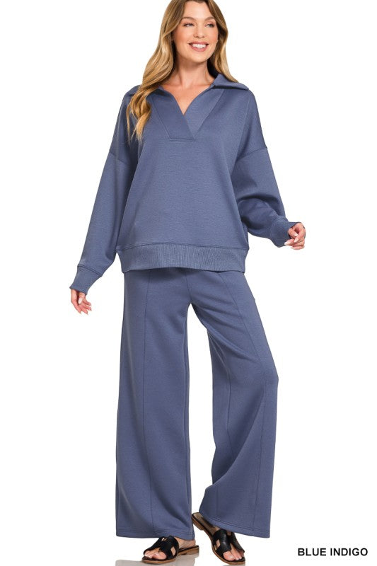 Scuba Collared Pullover & Pants Set