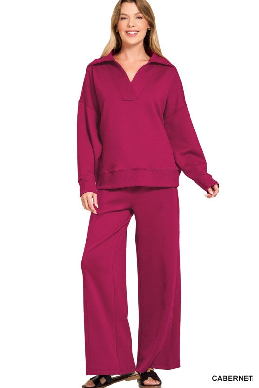 Scuba Collared Pullover & Pants Set