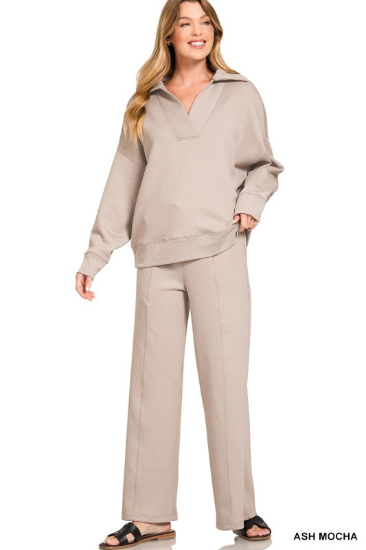 Scuba Collared Pullover & Pants Set