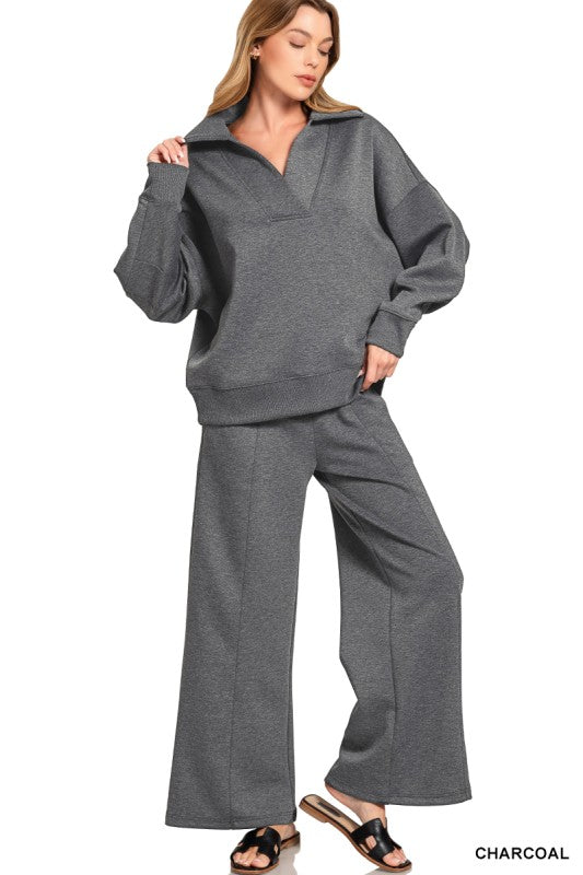 Scuba Collared Pullover & Pants Set